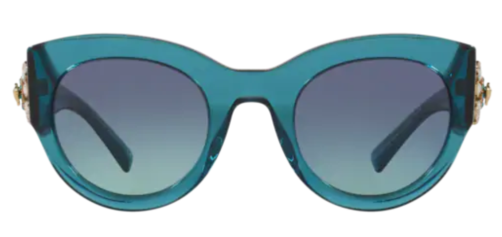 Versace Sunglasses VE4353BM 53164S 51mm Transparent Turquoise / Azure Gradient Dark Blue Lens