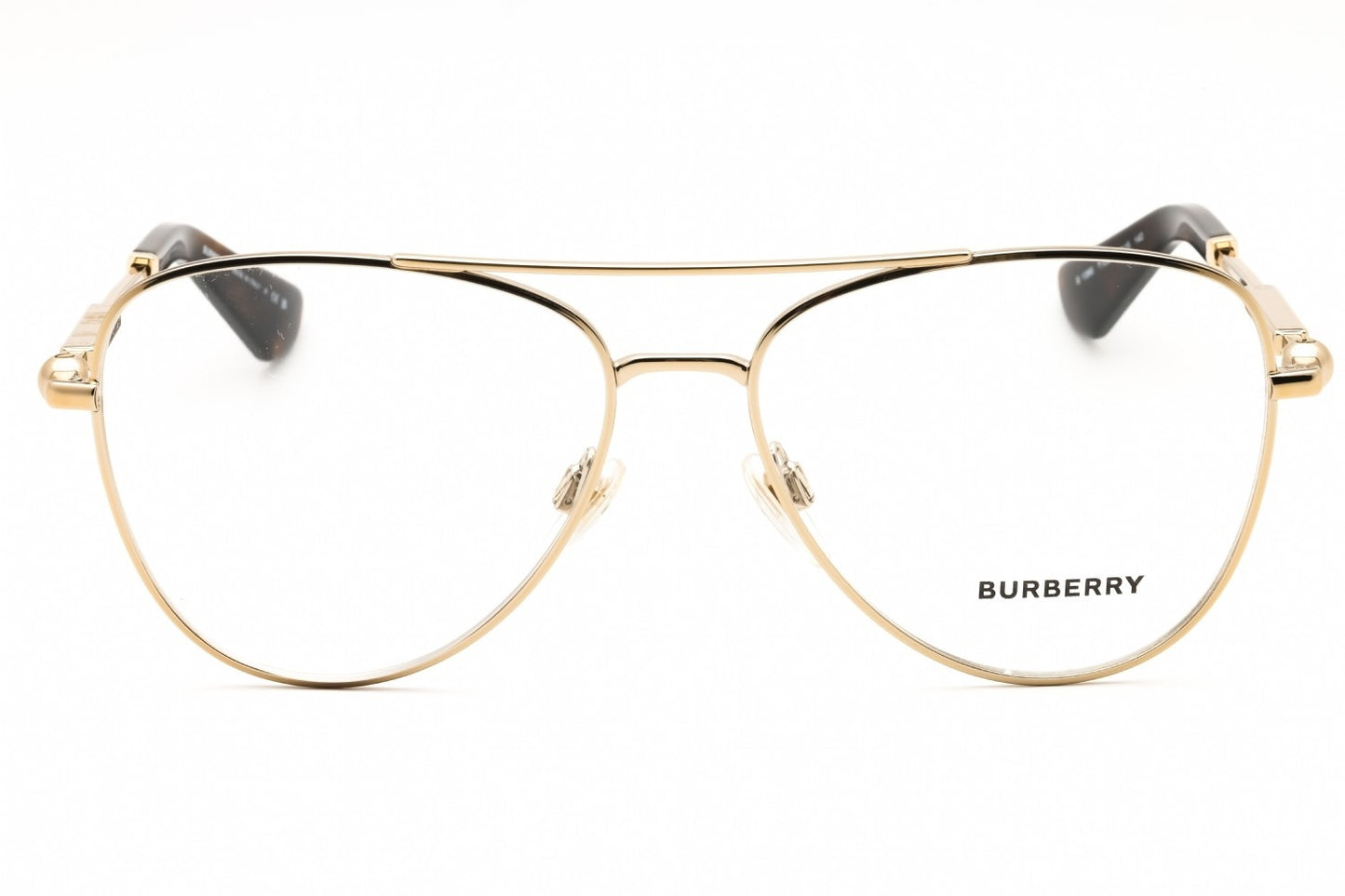 Burberry BE1386 1109 Pilot Eyeglasses 57mm Light Gold / Clear Demo Lens