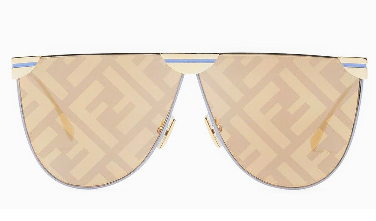 Fendi Sunglasses FF0467/S K67EB 69mm Gold Blue / Gold Peach Logo Lens