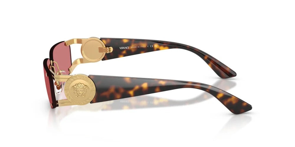 Versace Sunglasses VE2291 100275 59mm Gold Havana / Red Hiper Lens