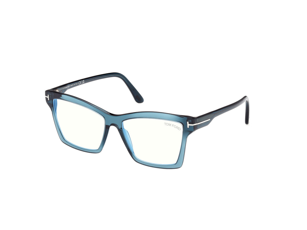 Tom Ford Eyeglasses FT5964-B 092 54mm Transparent Green / Blue Filter Lens