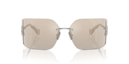 Miu Miu MU54YS 1BC10F Sunglasses Silver / Ivory Mirror Lens