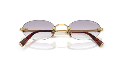 Miu Miu MUA54S 5AK04O Sunglasses 51mm Gold / Clear Dark Grey Gradient Lens