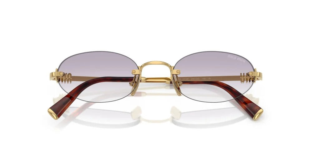 Miu Miu MUA54S 5AK04O Sunglasses 51mm Gold / Clear Dark Grey Gradient Lens