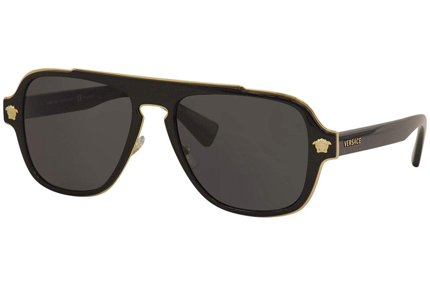 Versace Medusa Charm Sunglasses VE2199 100281 Black / Polarized Grey Lens