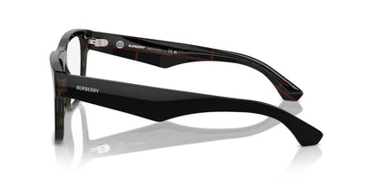 Burberry BE2411 4121 Eyeglasses 53mm Black On Vintage Check / Clear Demo Lens