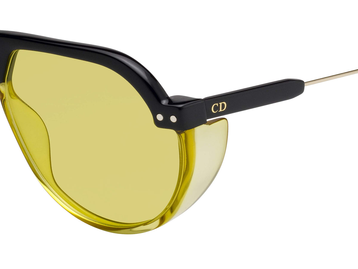 Dior Sunglasses DIORCLUB3 71C 61mm Black / Yellow Lens