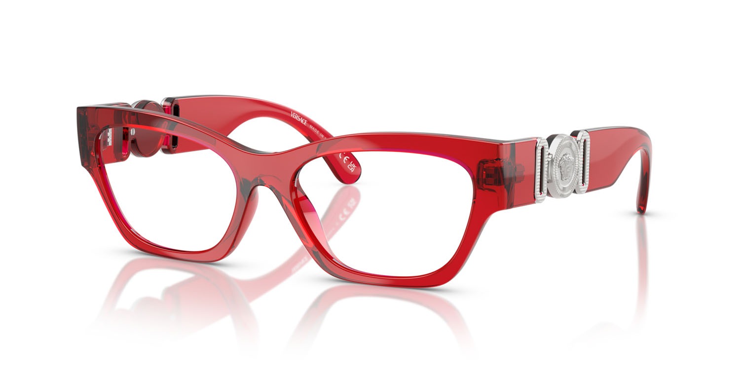 Versace Eyeglasses VE3367U 5495 52mm Transparent Red / Demo Lens