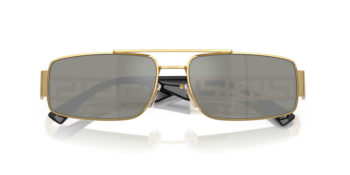 Versace Sunglasses VE2257 100230 60mm Gold / Green Mirror Silver Lens