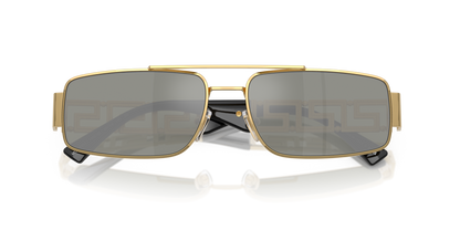 Versace Sunglasses VE2257 100230 60mm Gold / Green Mirror Silver Lens