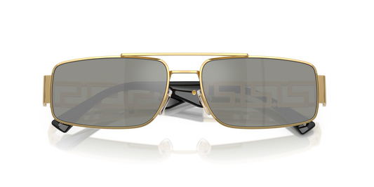 Versace Sunglasses VE2257 100230 60mm Gold / Green Mirror Silver Lens