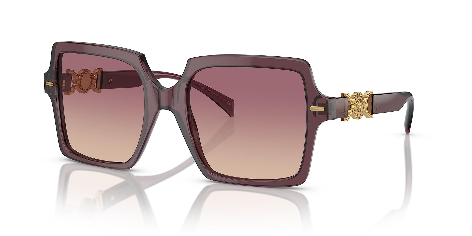 Versace Sunglasses VE4441 520968 Transparent Violet / Brown Gradient Pink Lens