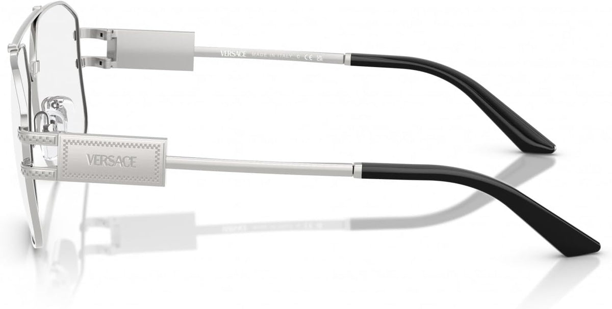 Versace VE1302 1000 Pilot Eyeglasses 57mm Silver / Demo Lens