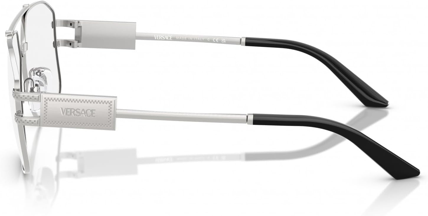 Versace VE1302 1000 Pilot Eyeglasses 59mm Silver / Demo Lens