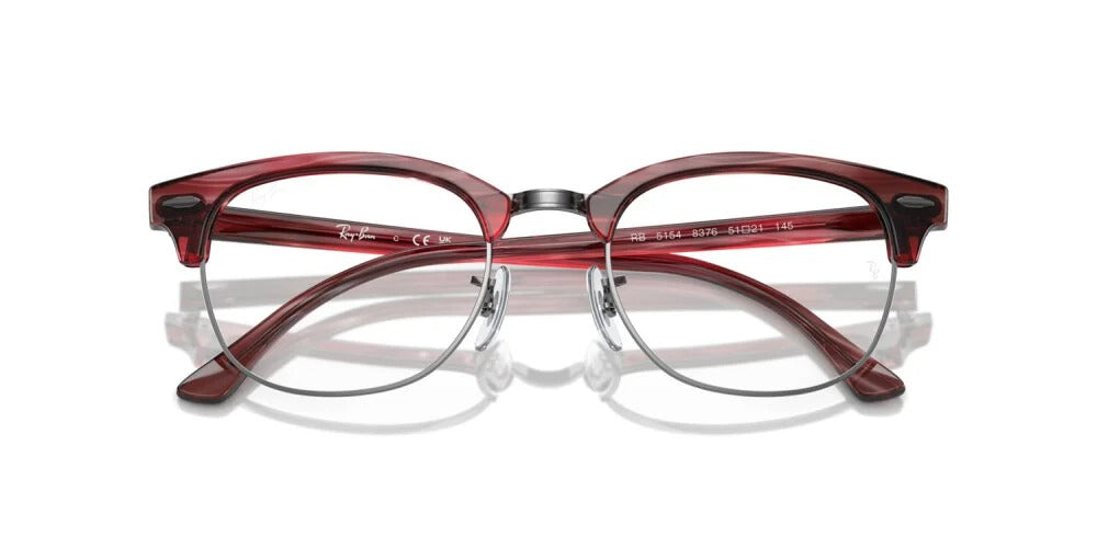 Ray-Ban RX5154 8376 Eyeglasses 53mm Striped Red / Clear Demo Lens