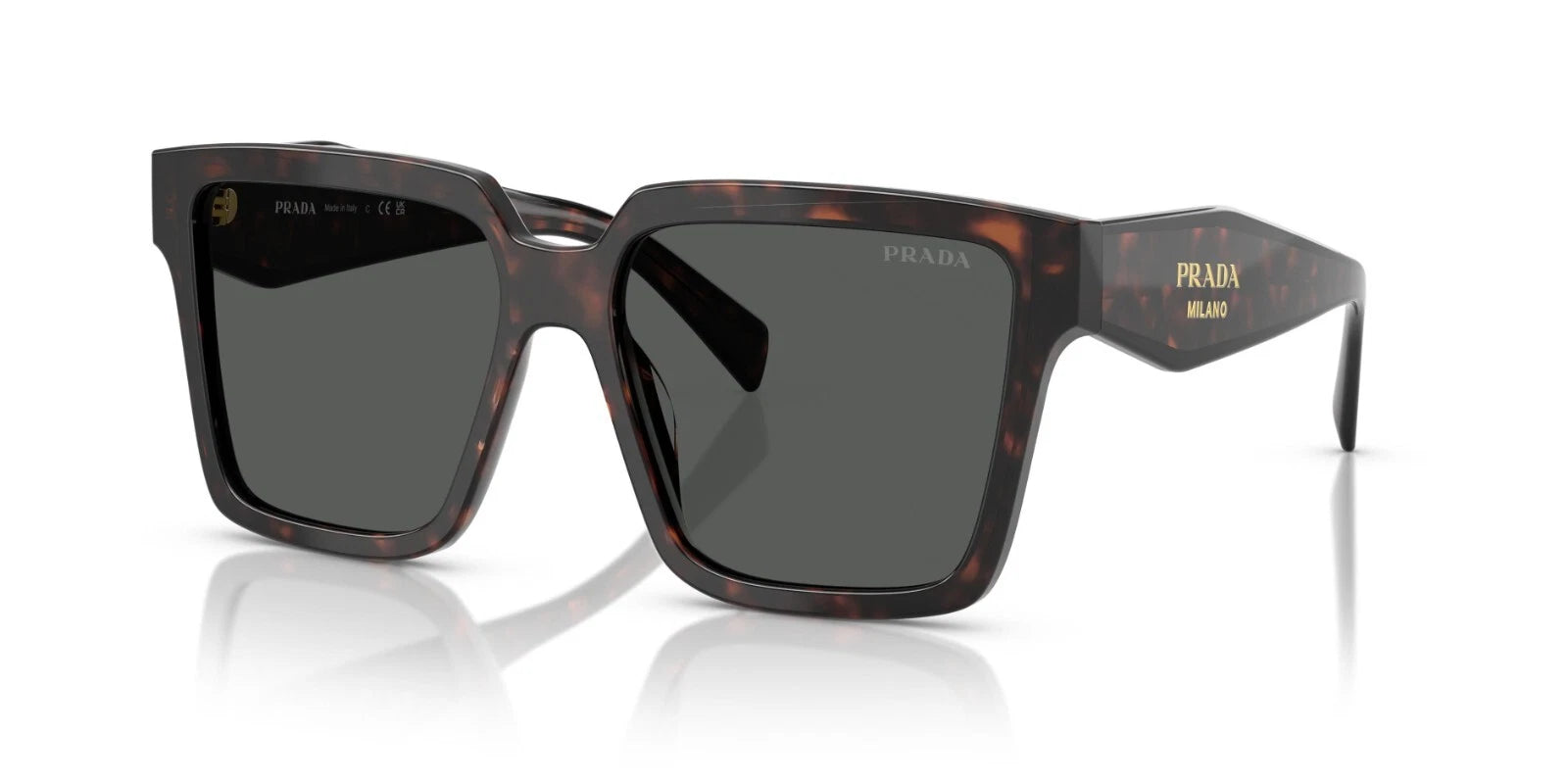 Prada Sunglasses PR24ZS 17N40L 56mm Root Tortoise / Dark Grey Lens