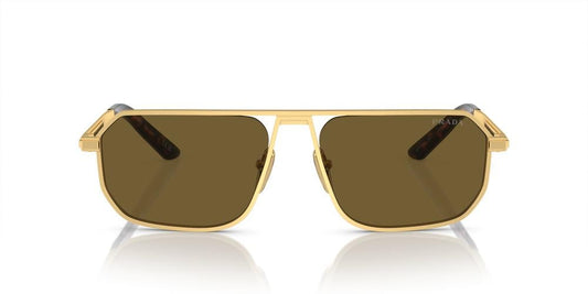 Prada sunglasses PRA53S 1BK01T 59mm Matte Gold / Dark Brown Lens