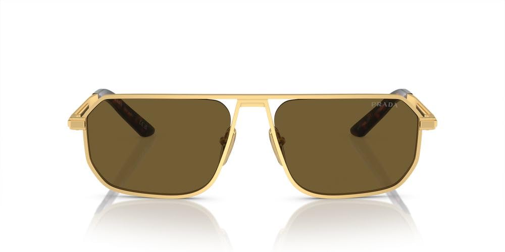 Prada sunglasses PRA53S 1BK01T 59mm Matte Gold / Dark Brown Lens