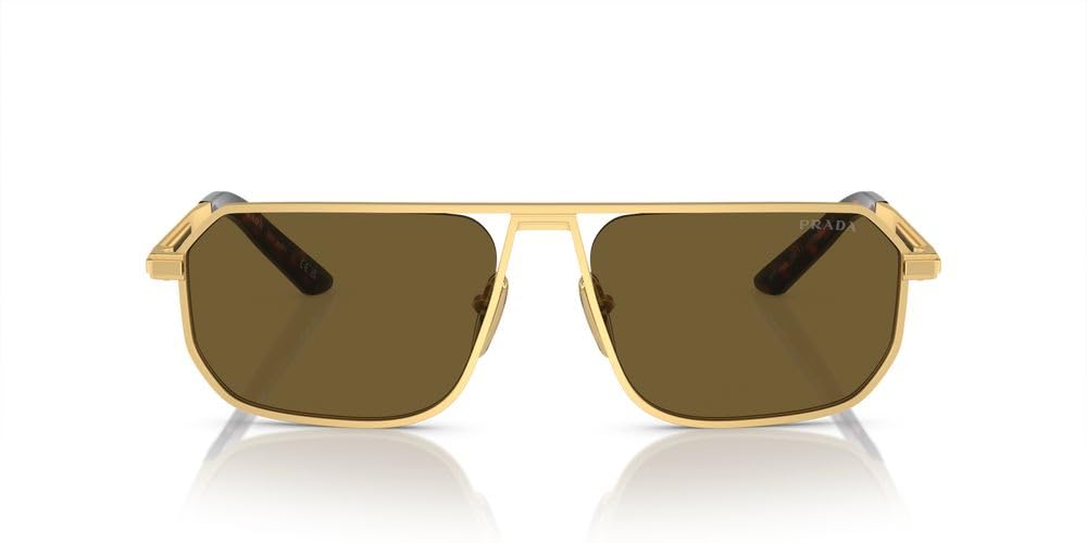 Prada sunglasses PRA53S 1BK01T 59mm Matte Gold / Dark Brown Lens