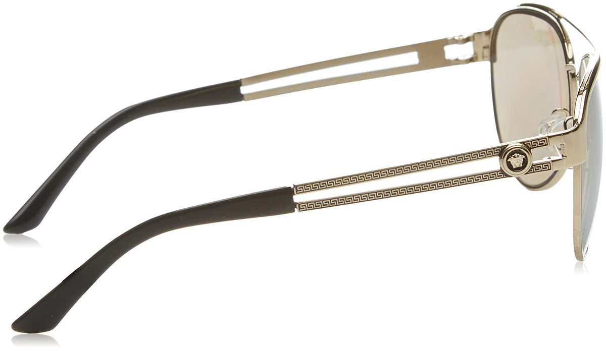 Versace VE2165 1252/5A 58mm Sunglasses, Pale Gold / Lt Brown Mirror Gold