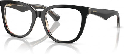 Burberry BE2415 4121 Eyeglasses 53mm Black on Vintage Check / Clear Demo Lens