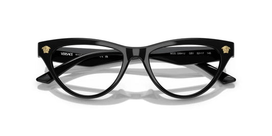 Versace VE3364U GB1 Eyeglasses 52mm Black / Clear Demo Lens