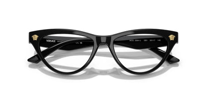 Versace VE3364U GB1 Eyeglasses 52mm Black / Clear Demo Lens
