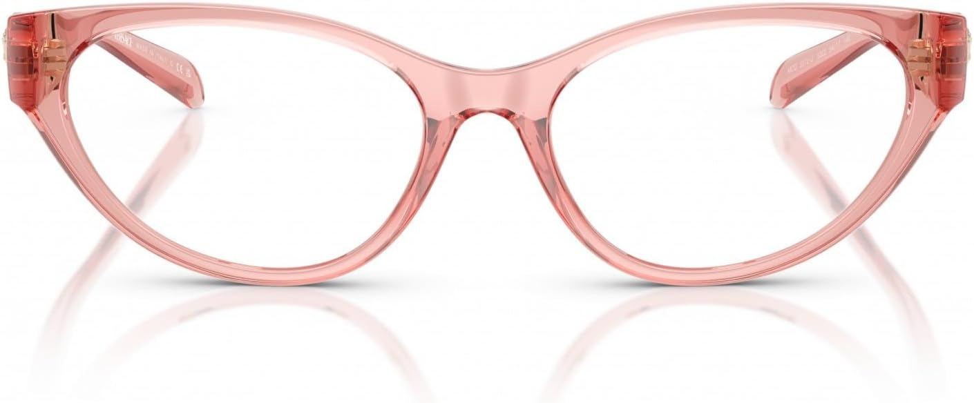 Versace VE3372U 5322 Cat Eye Eyeglasses 54mm Transparent Pink / Clear Demo Lens