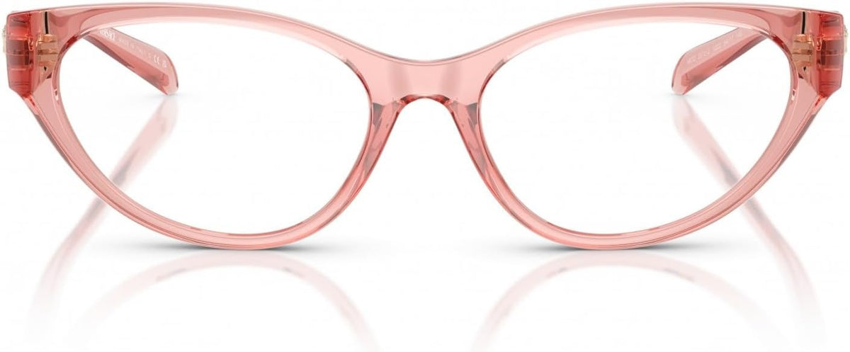 Versace VE3372U 5322 Cat Eye Eyeglasses 54mm Transparent Pink / Clear Demo Lens