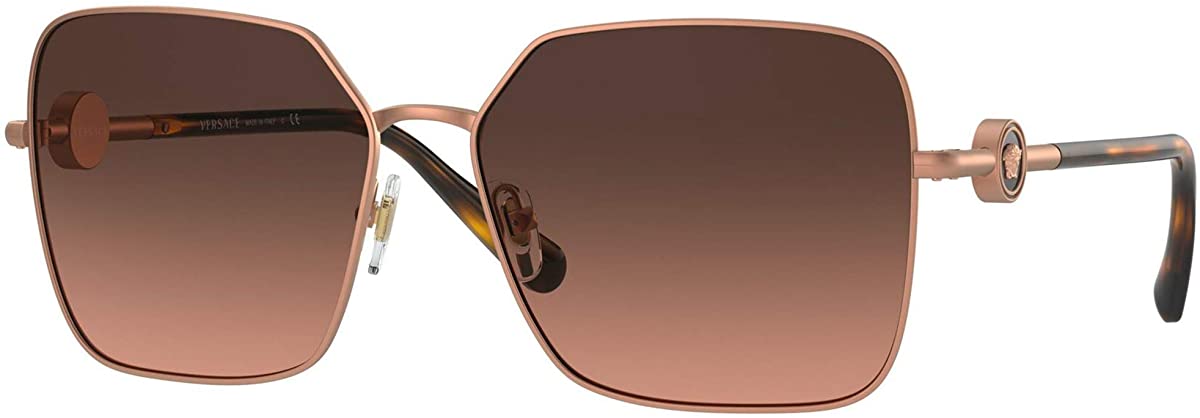 Versace Sunglasses VE2227 1466G9 59mm Matte Pink Gold / Brown Gradient Grey Lens
