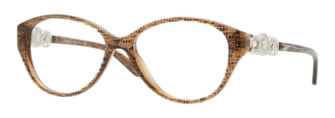 Versace Eyeglasses VE3161 991 53mm Lizard Brown / Demo Lens