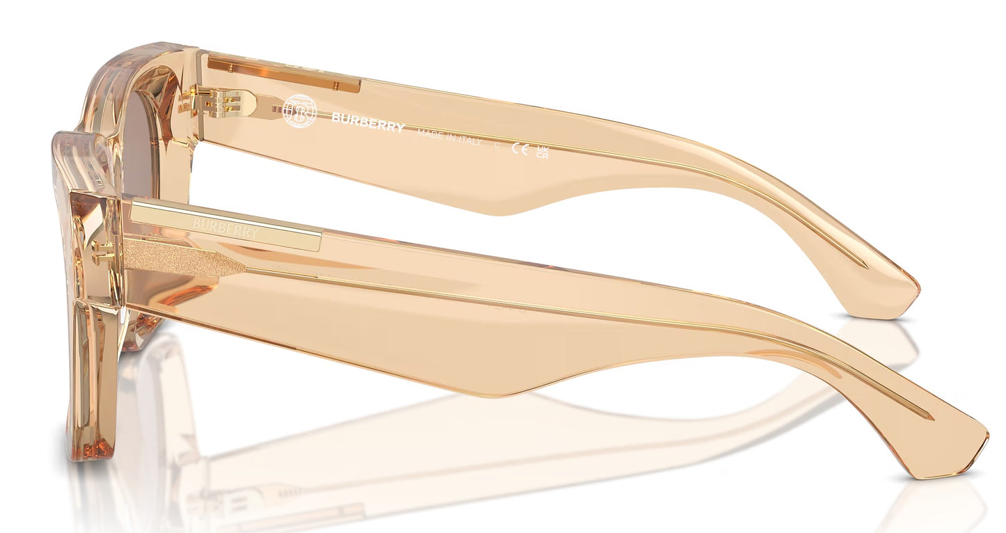 Burberry BE4424 40635A Sunglasses 52mm Transparent Brown/Light Brown Mirror Gold
