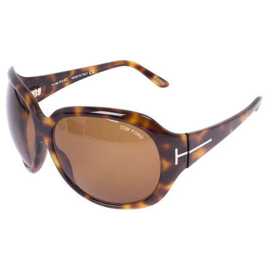 Tom Ford Sabine Sunglasses TF65 T32 66mm Tortoise / Dark Brown Lens (VINTAGE)