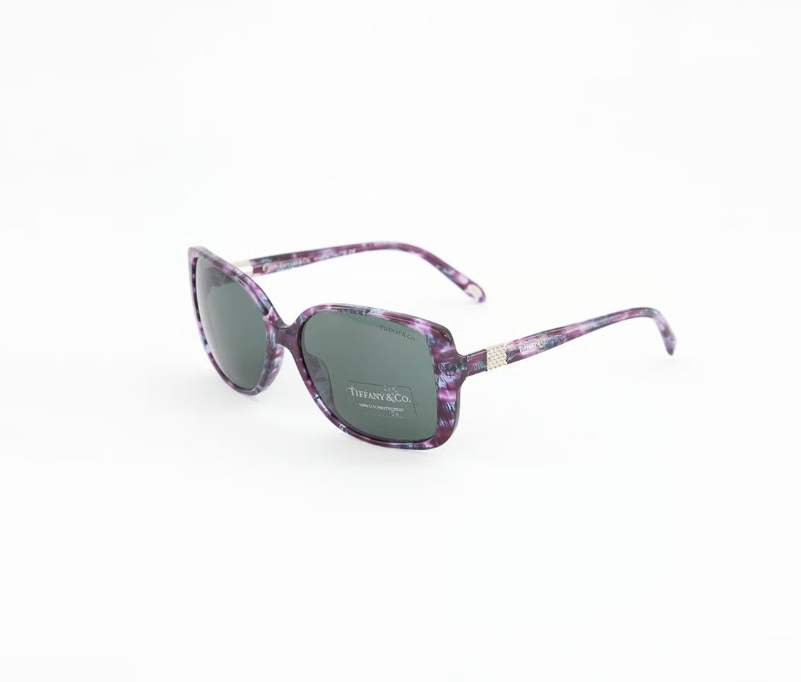 Tiffany & Co Sunglasses TF4071B 8132/3H 57mm Plum Havana / Dark Green Lens