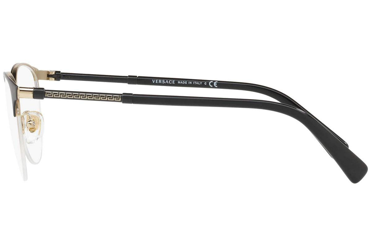 Versace Eyeglasses VE1247 1252 52mm Black Pale Gold / Demo Lens