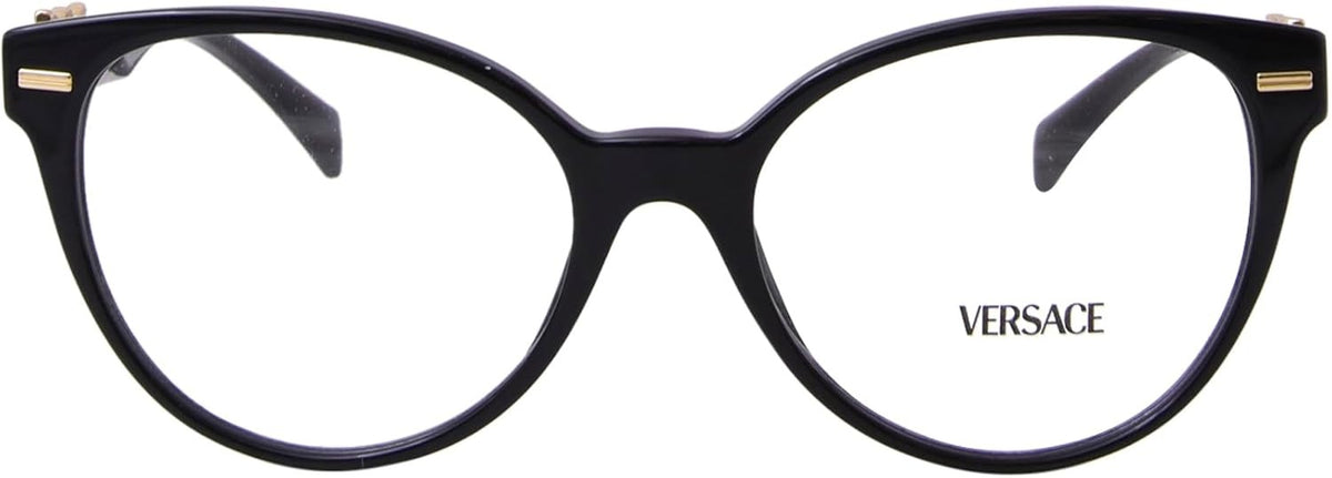 Versace VE3334 GB1 Round Eyeglasses 55mm Black / Clear Demo Lens