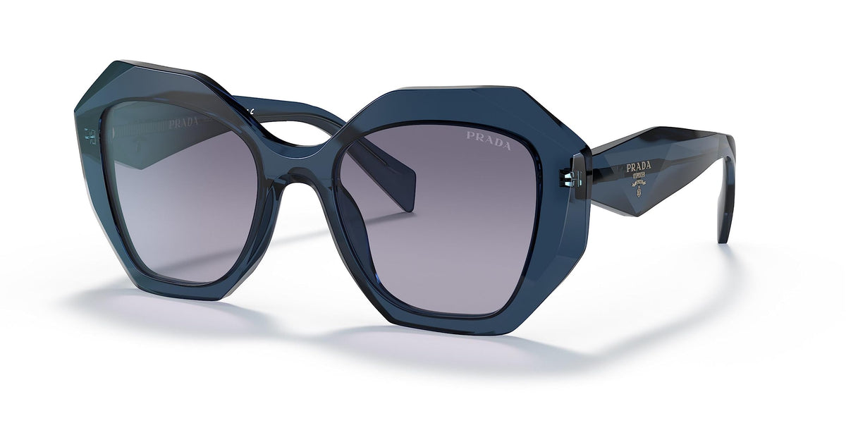Prada PR16WS 08Q08I Sunglasses Blue Transparent/Light Violet Gradient Blue Lens