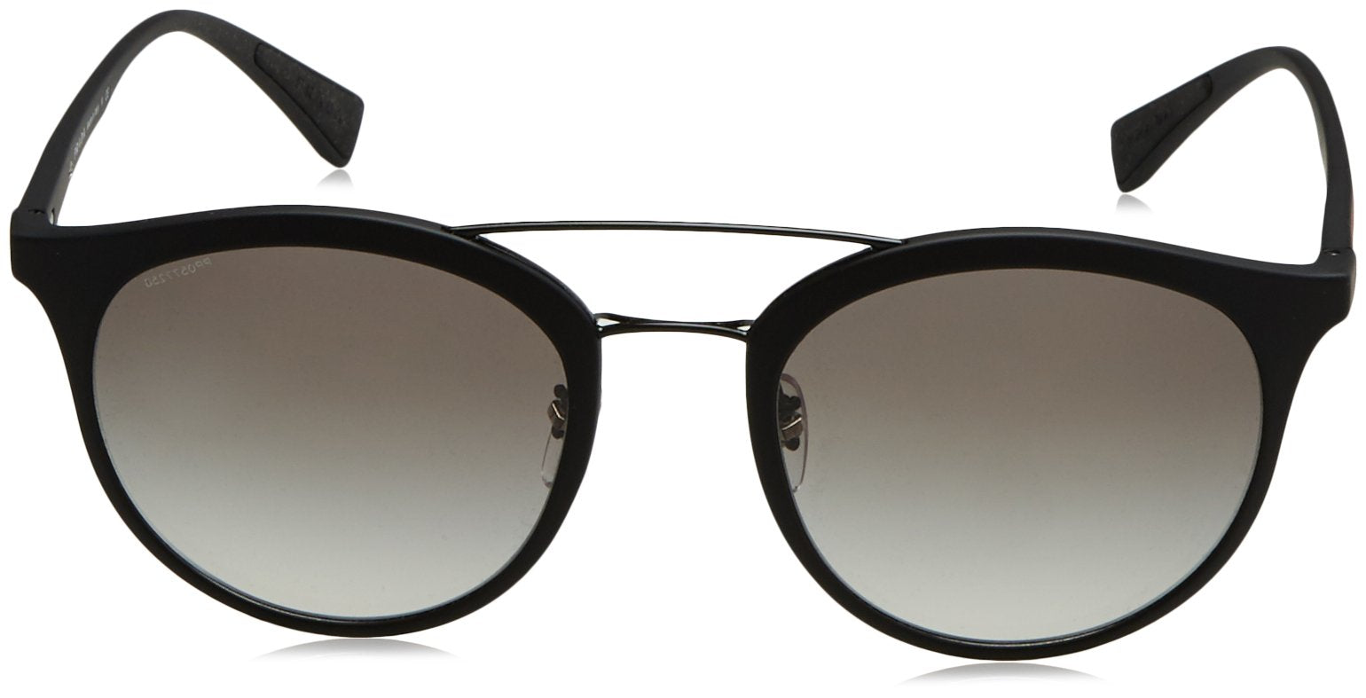 Prada Linea Rossa PS 04RS DG00A7 Sunglasses Black Rubber W/Grey Gradient Lens