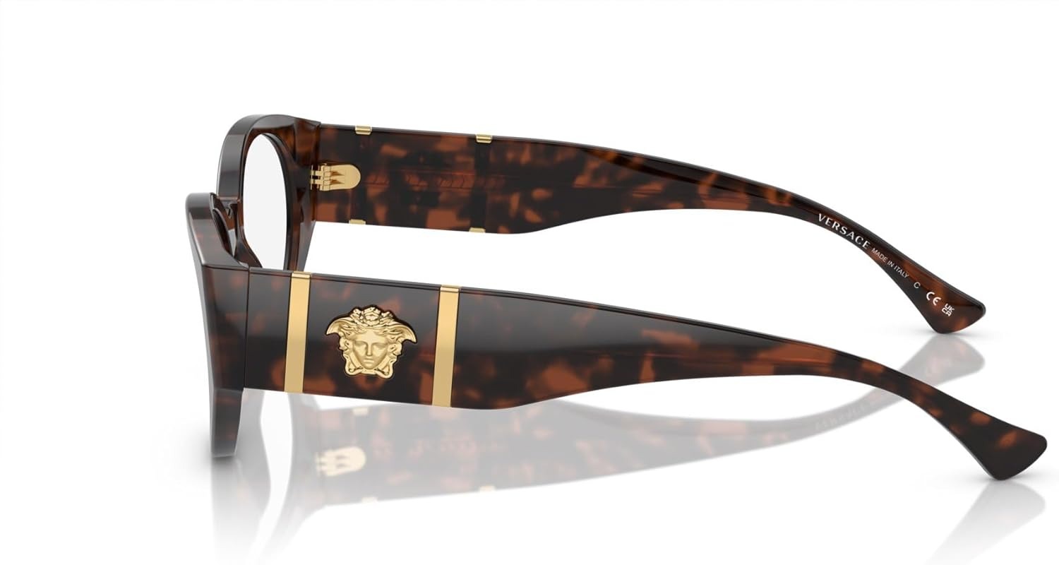 Versace Eyeglasses VE3345 5429 54mm Havana / Demo Lens