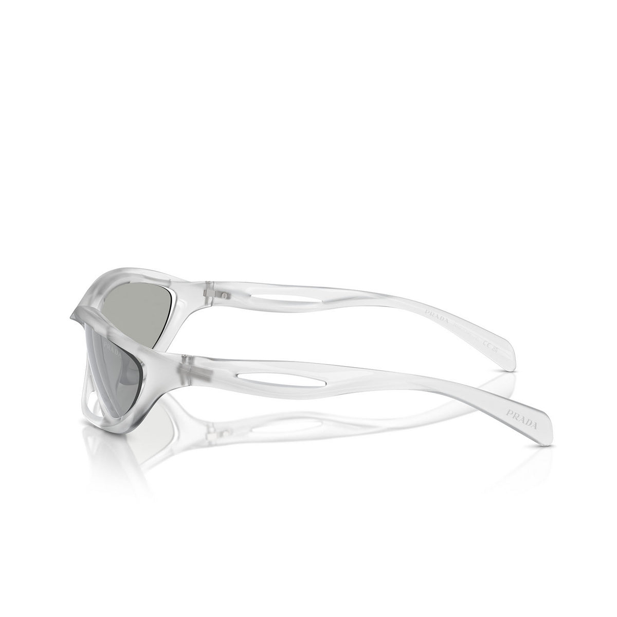 Prada Sunglasses PRA23S 14V60H Frosted Crystal / Clear Mirror Silver 80 Lens