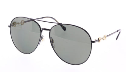 Gucci GG1698S 001 Pilot Sunglasses 60mm Black / Grey Lens