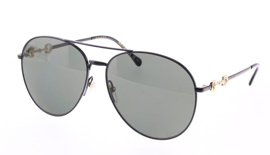 Gucci GG1698S 001 Pilot Sunglasses 60mm Black / Grey Lens