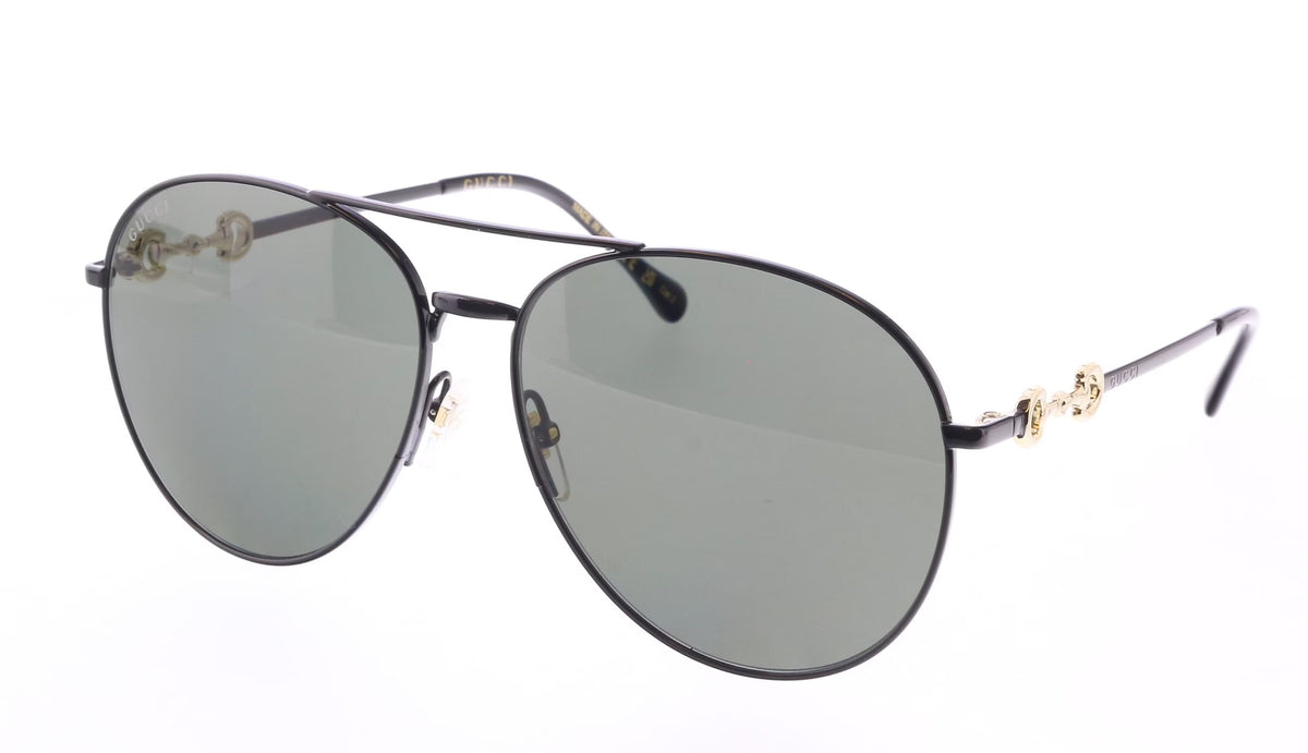Gucci GG1698S 001 Pilot Sunglasses 60mm Black / Grey Lens