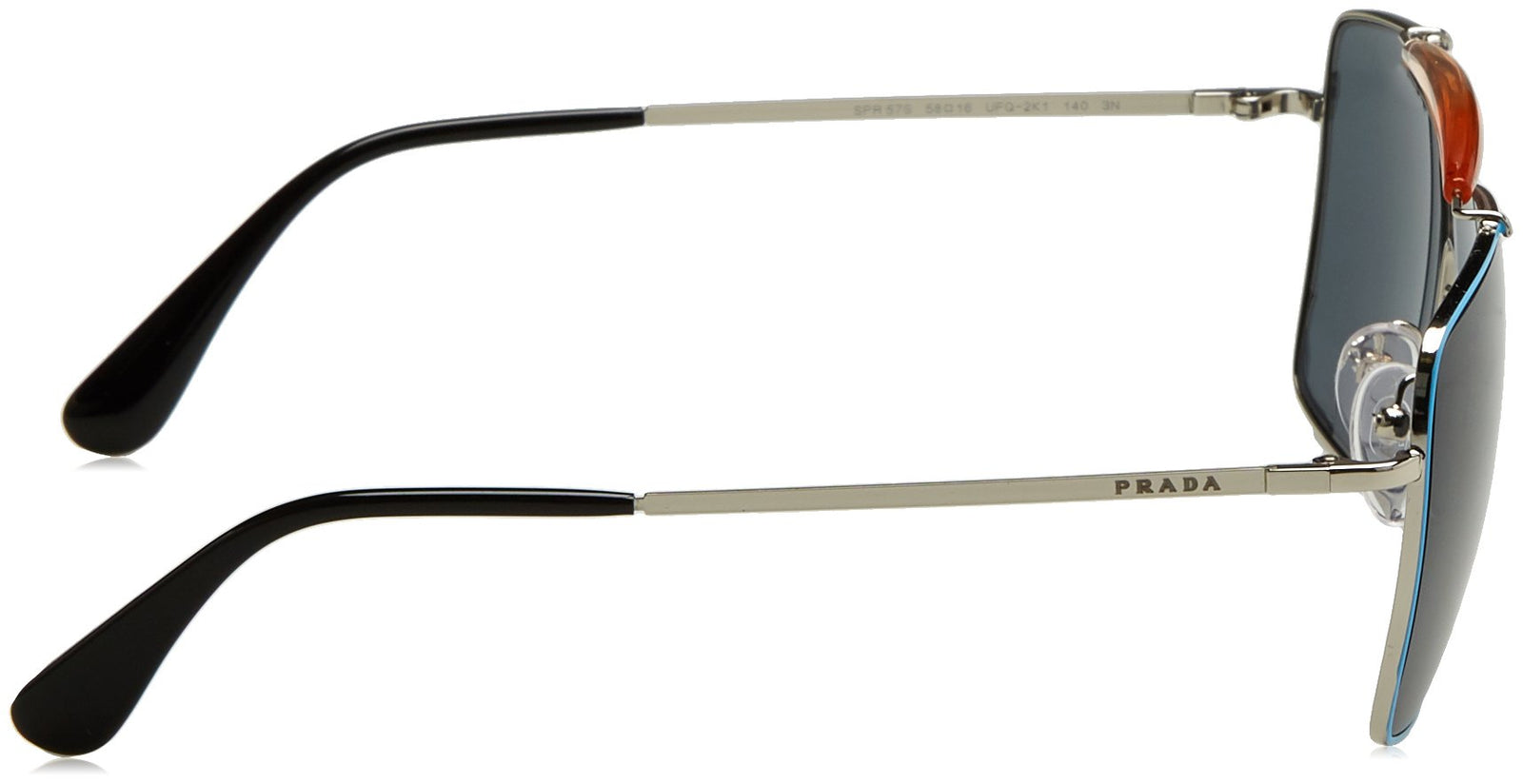 Prada Sunglasses PR57SS UFQ2K1 58mm Silver / Dark Blue Lens