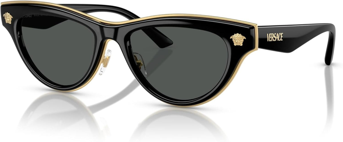 Versace VE2273 GB1/87 Sunglasses 52mm Black / Dark Grey Solid Lens