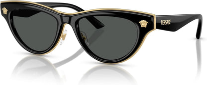 Versace VE2273 GB1/87 Sunglasses 52mm Black / Dark Grey Solid Lens