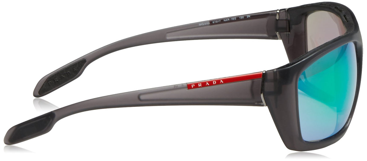 Prada Sport Sunglasses PS01OS NAR1M2 61mm Matte Grey / Green Mirror Lens
