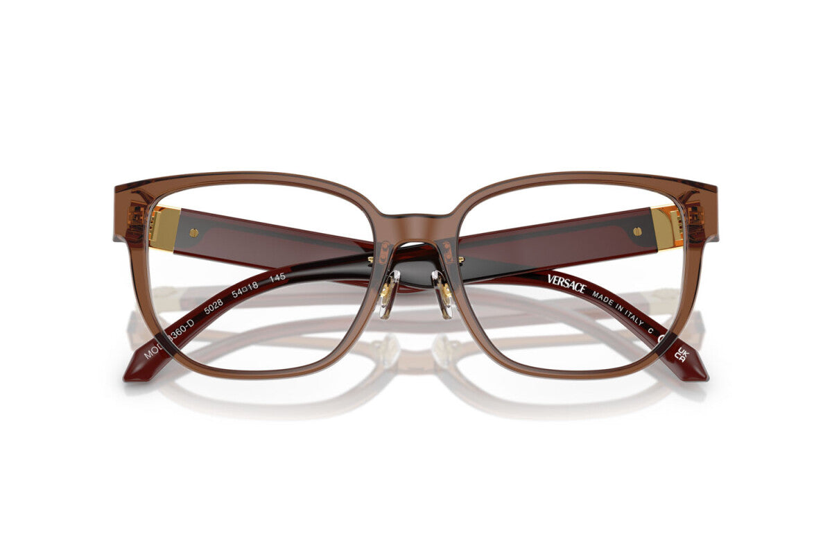 Versace Eyeglasses VE3360D 5028 54mm Dark Transparent Brown / Demo Lens