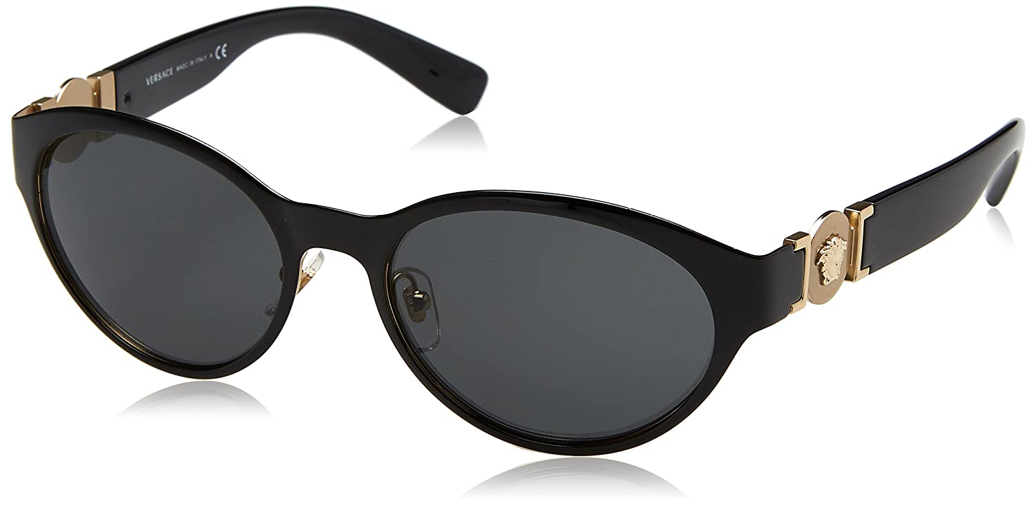 Versace Sunglasses VE2179 129187 55mm Black Pale Gold / Grey Lens