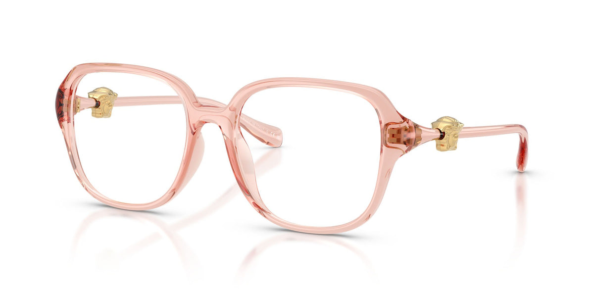 Versace VE3386D 5533 Eyeglasses 55mm Transparent Pink / Clear Demo Lens